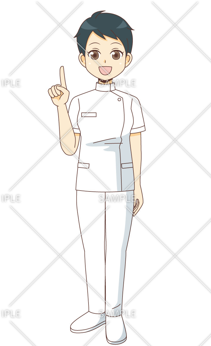 説明する女性看護師（看護師/医療・病気）のイラスト