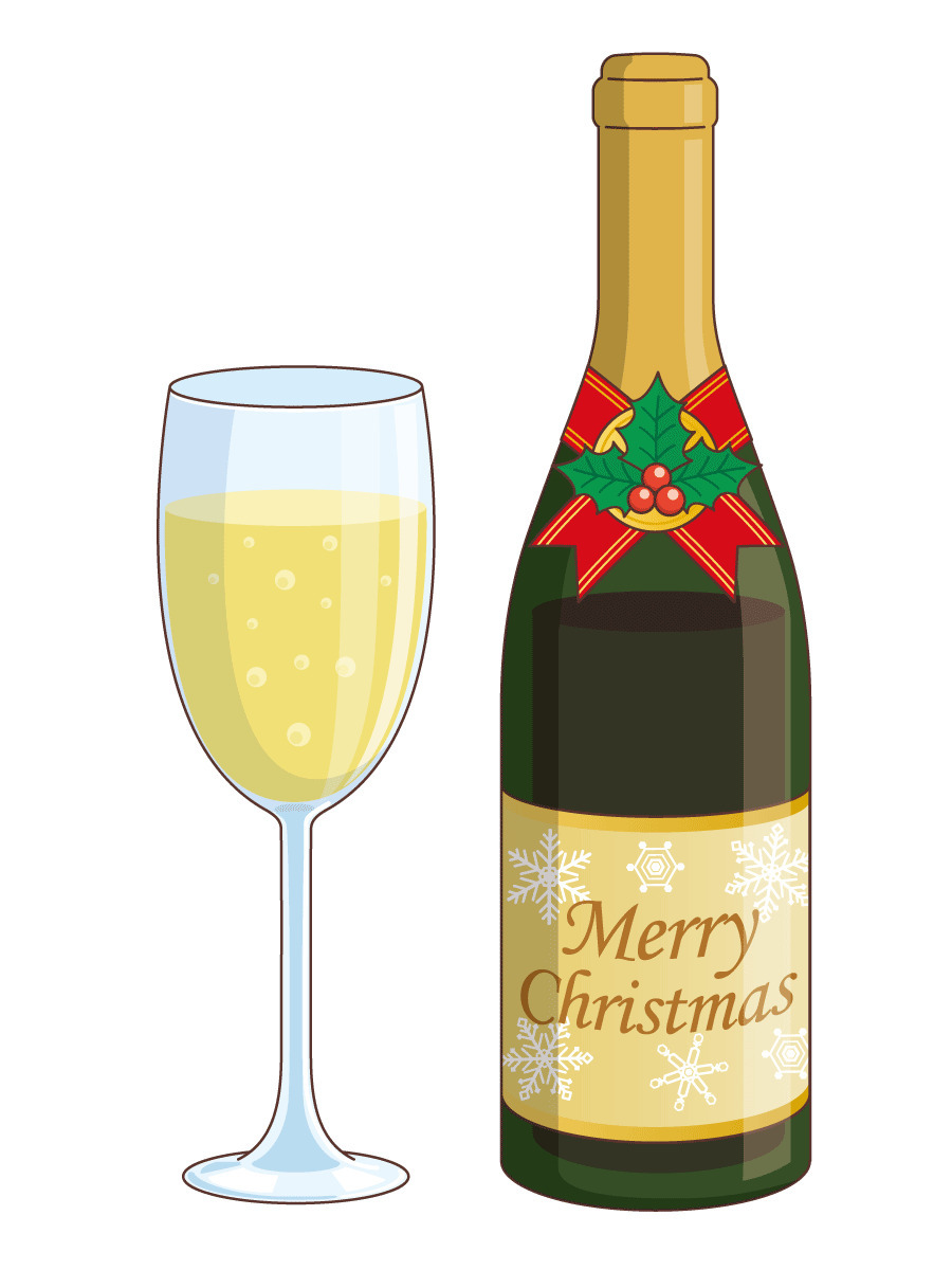 クリスマスに飲むシャンパン 季節 行事 その他一般 装飾 の無料イラスト 介護アンテナ