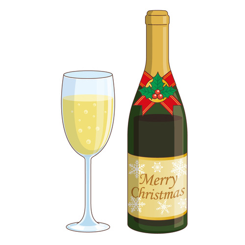 クリスマスに飲むシャンパン（季節・行事/その他一般・装飾）