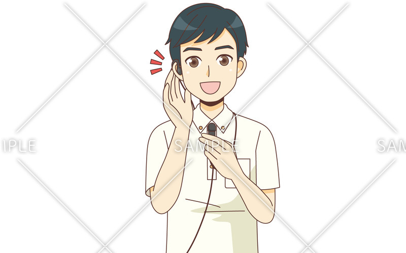 インカムで連絡を取る男性介護職 介護士 ヘルパー 介護現場の人物 の無料イラスト 介護アンテナ インカムで連絡を取る男性介護職 介護士 ヘルパー 介護現場の人物 の無料イラスト 介護アンテナ