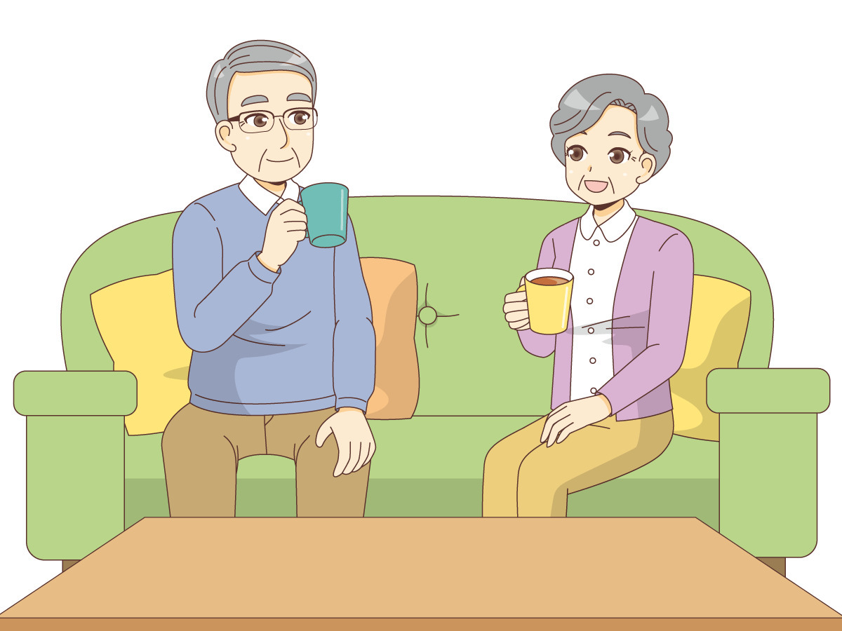 夫婦での入居 老人ホーム 介護施設 施設 サービス の無料イラスト 介護アンテナ
