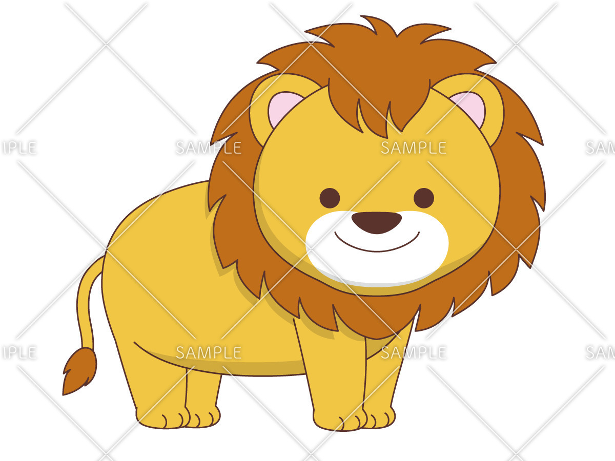 かわいいライオン（動物/その他一般・装飾）のイラスト