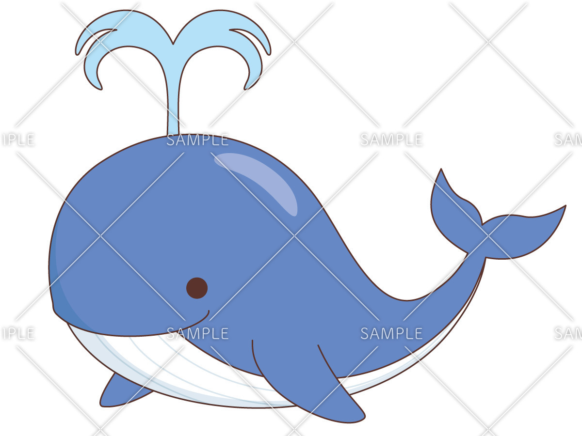 かわいいクジラ（動物/その他一般・装飾）のイラスト