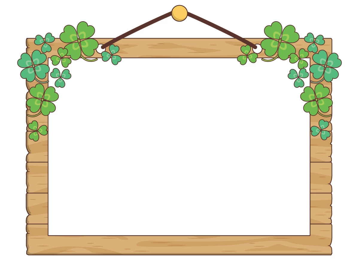 葉っぱのボード（お便り・お便りフレーム/フレーム・テンプレート）の  