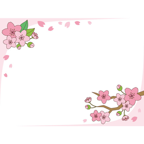 桜のフレーム（お便り・お便りフレーム/フレーム・テンプレート）のイラスト