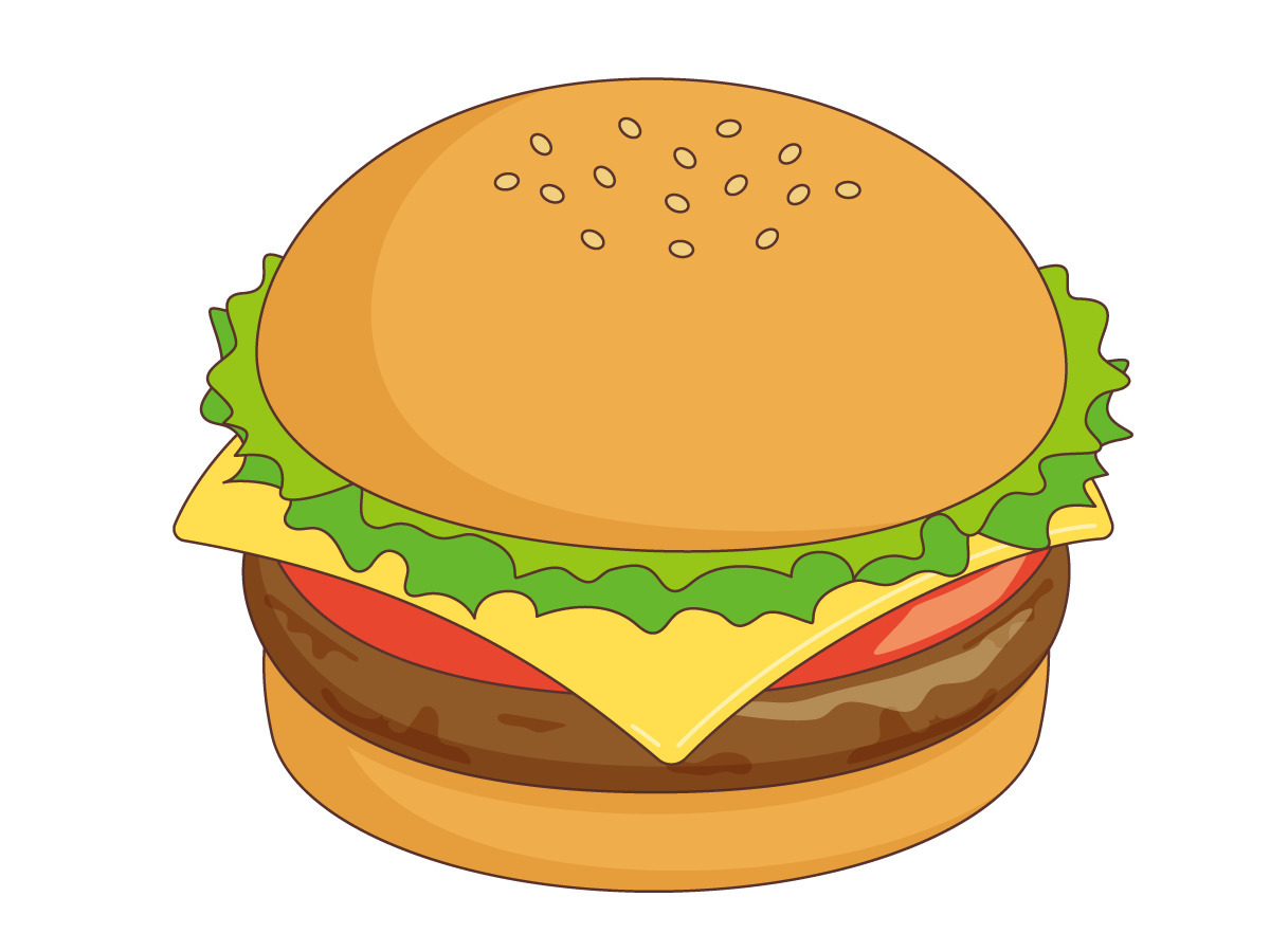 ハンバーガー 食べ物 飲み物 その他一般 装飾 の無料イラスト 介護アンテナ
