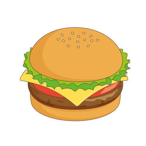 ハンバーガー（食べ物・飲み物/その他一般・装飾）のイラスト