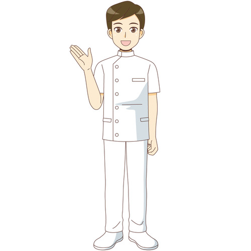 ご案内する男性看護師（看護師/医療・病気）のイラスト