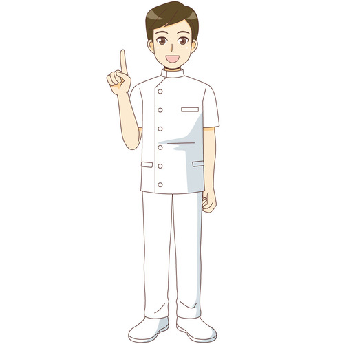 説明する男性看護師（看護師/医療・病気）のイラスト