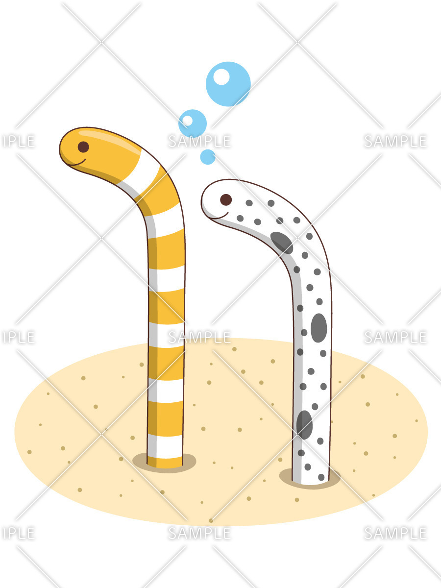 かわいいチンアナゴ 動物 その他一般 装飾 の無料イラスト 介護アンテナ