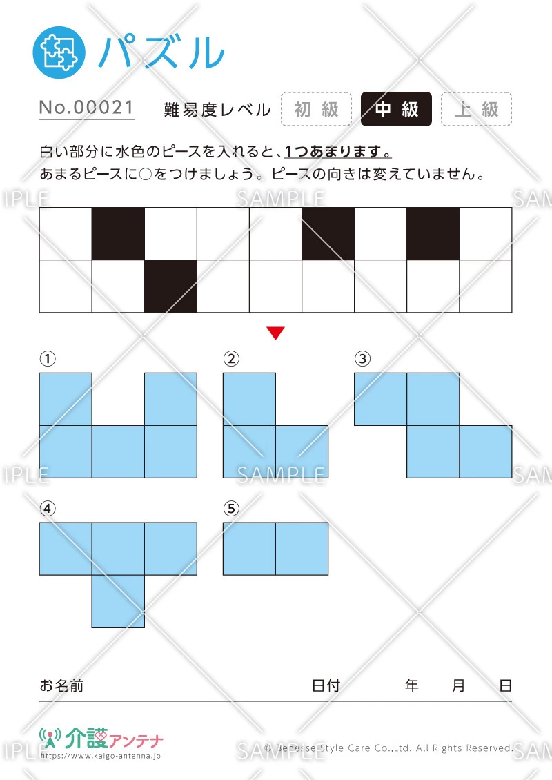 余るピースを見つけるパズル -No.00021(高齢者向けパズルの介護レク素材)