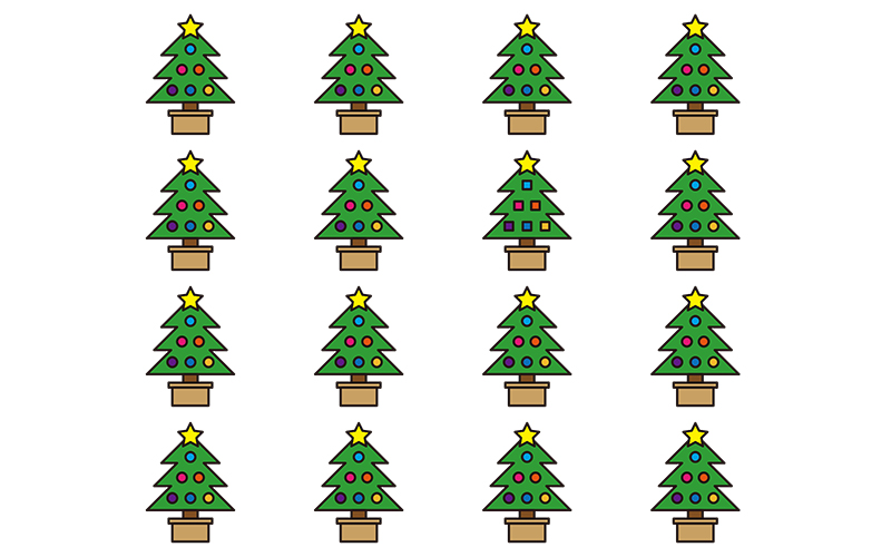 間違い探し クリスマスツリー No 高齢者向け間違い探しの介護レク素材 介護アンテナ