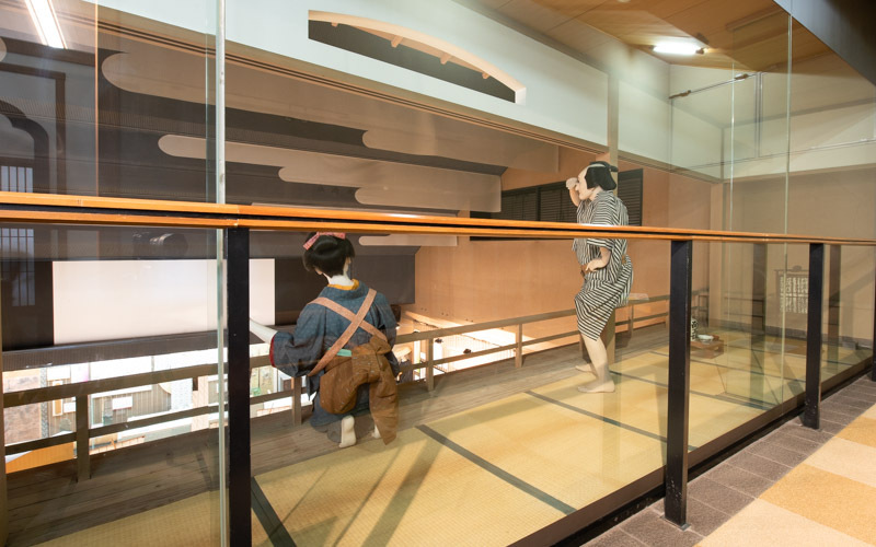 2階には品川宿の旅籠屋からの眺めをイメージした旅籠屋デッキがある。
